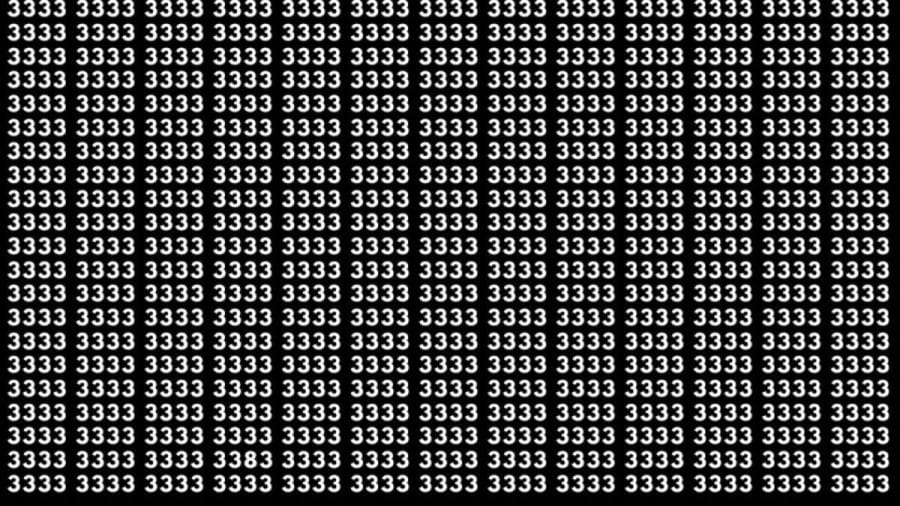 Observation Skills Test : Can you find the number 3383 among 3333 in 10 seconds?