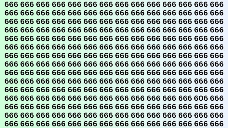 Observation Skills Test : Can you find the number 606 among 666 in 10 seconds?