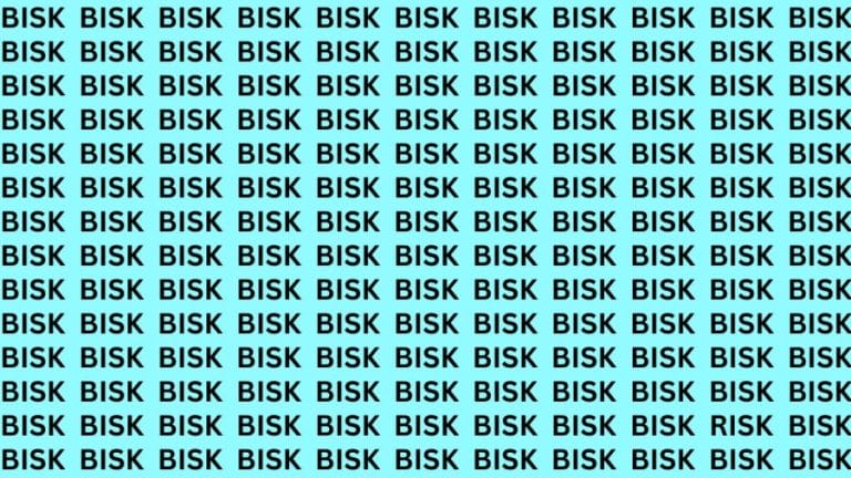 Only people with High IQ can find Risk among Bisk in this Optical illusion