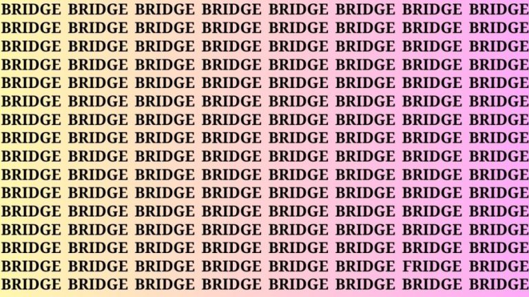 Optical Illusion Brain Test: If You Have Eagle Eyes Find The Word Fridge In 15 Secs