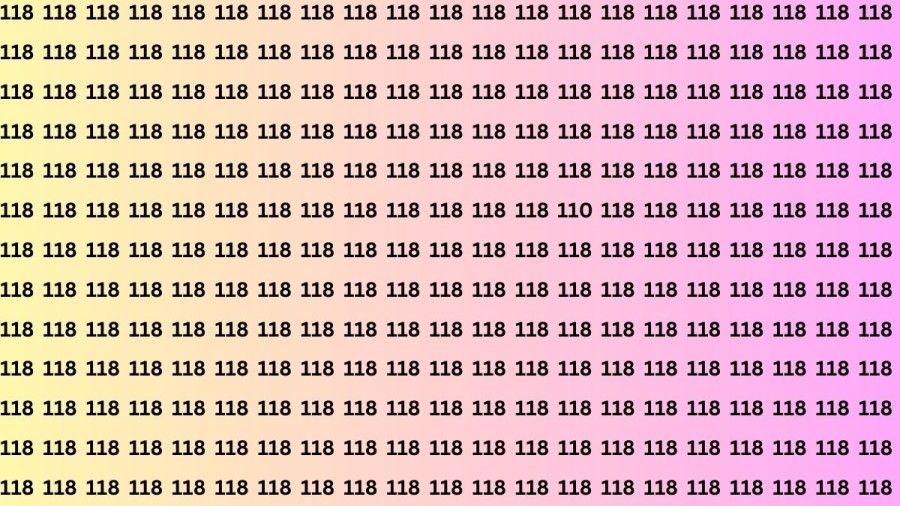 Optical Illusion: Can you find the number 110 among 118 in 12 seconds?