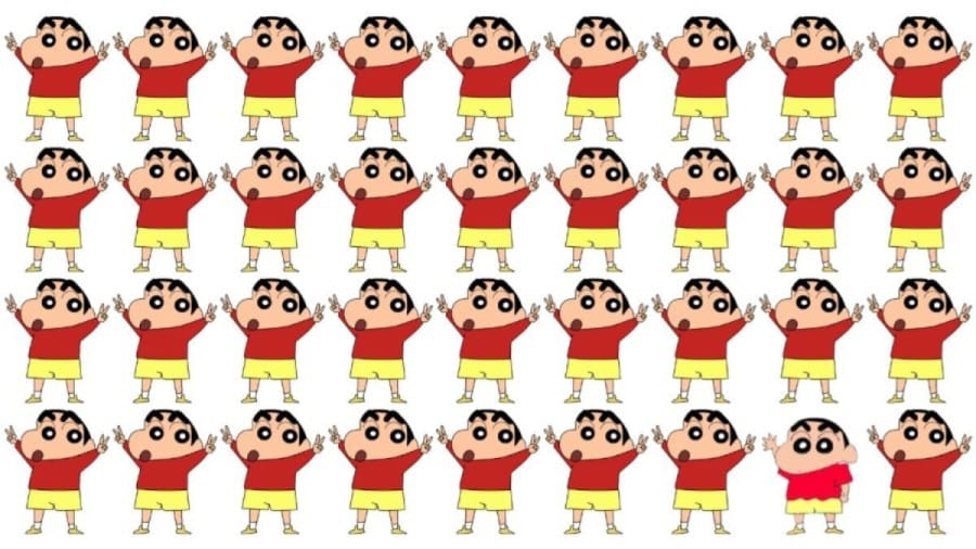 Optical Illusion Challenge: If you have sharp vision spot the Odd Shinchan in the picture within 8 secs