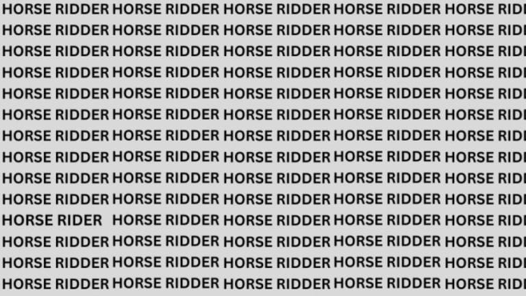 Optical Illusion Eye Test: Can you find the Word Horse Rider in 18 Secs?