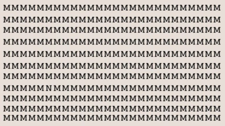 Optical Illusion Find And Seek: Your Challenge Is To Locate The N Among These Ms In Less Than 20 Seconds