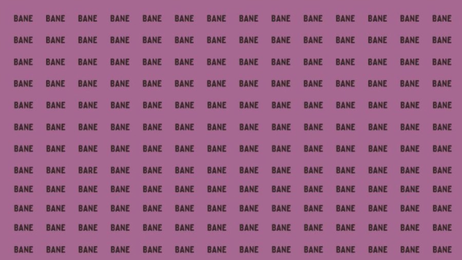 Optical Illusion To Test Your Brain: You Are A Genius If You Locate The BARE Among These BANE Within 21 Seconds