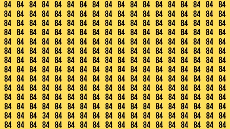 Optical Illusion Visual Test: If you have 50/50 Vision Find the number 34 among 84 in 12 Secs