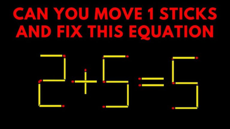 Tricky Brain Teaser: 2+5=5 Can You Move 1 Sticks And Fix This Equation|| Matchstick Puzzles