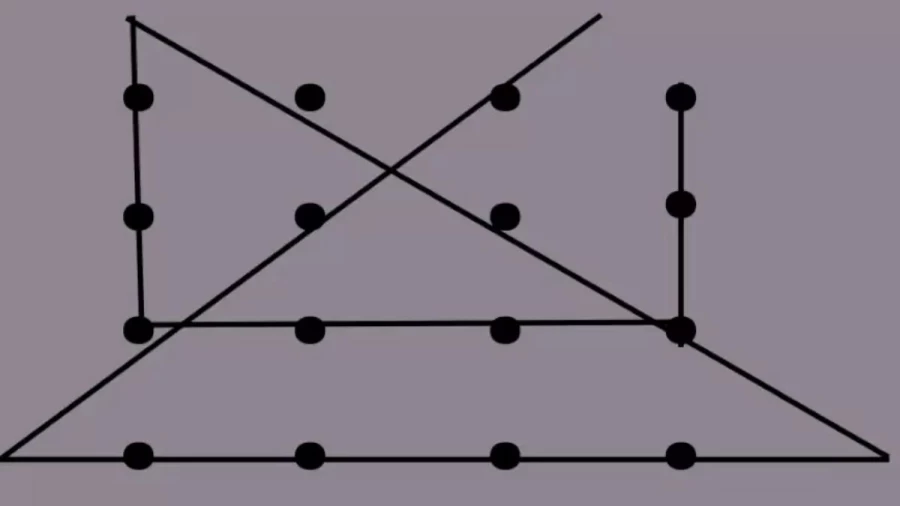 Tricky Brain Teaser Puzzle: How Can You Connect 16 Dots With 6 Straight Lines?