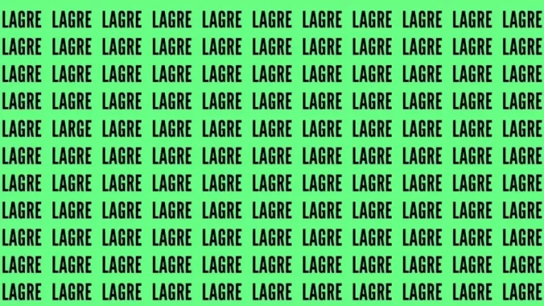 Brain Teaser: If You Have Eagle Eyes Find The Word Large In 15 Secs