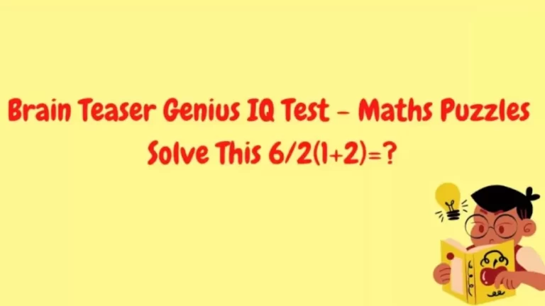 Brain Teaser IQ Test For Genius Minds – Maths Puzzles | Solve This 6/2(1+2)=?