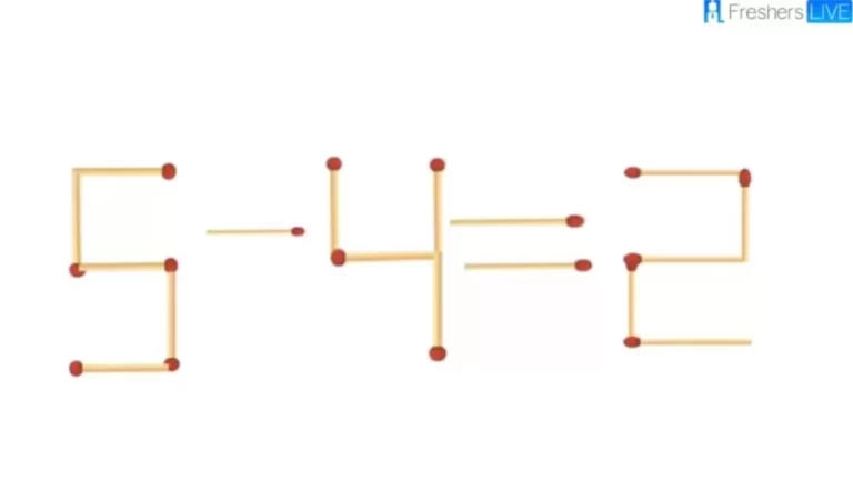 Brain Teaser Of The Day: Turn The Wrong Equation 5 – 4 = 2 Right In This Matchstick puzzle