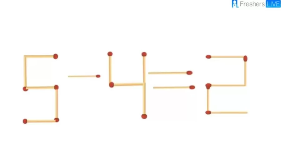 Brain Teaser Of The Day: Turn The Wrong Equation 5 - 4 = 2 Right In This Matchstick puzzle