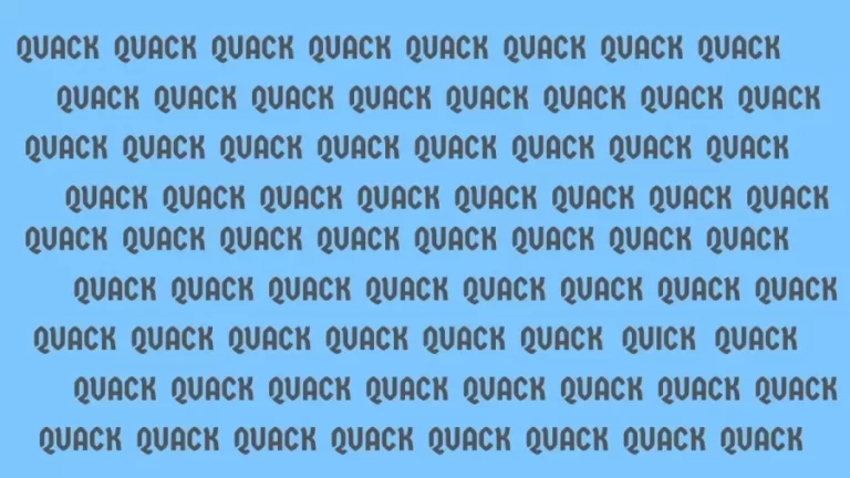 How Quickly Do You Find The QUICK Among These QUACK In This Optical Illusion?