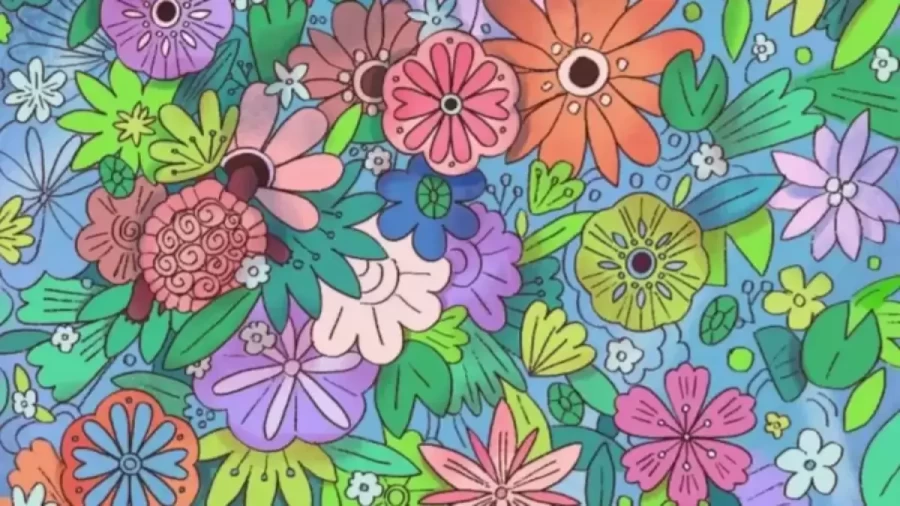 Optical Illusion: Among These Flowers, There Is A Hidden Tortoise. Can You Spot It Within 18 Seconds?