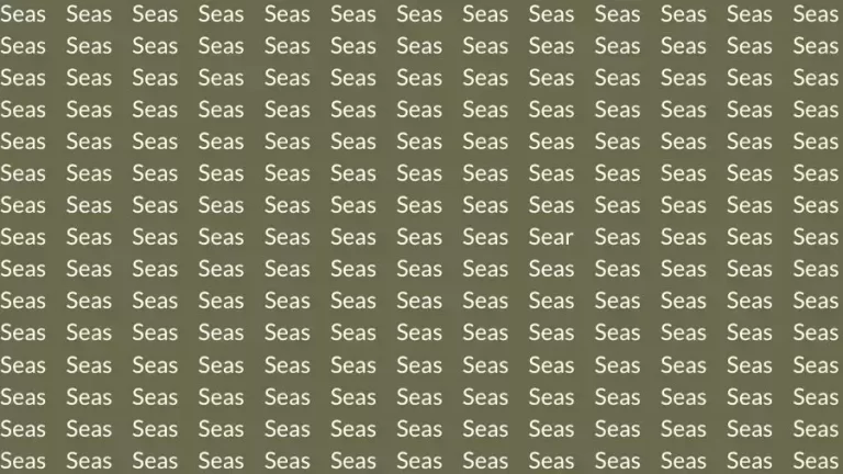 Optical Illusion Brain Challenge: If you have Hawk Eyes find the Word Sear among Seas in 12 Secs