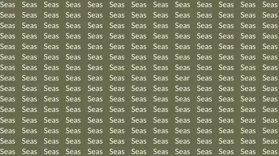 Optical Illusion Brain Challenge: If you have Hawk Eyes find the Word Sear among Seas in 12 Secs
